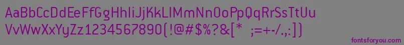 Czcionka PfpremierLight – fioletowe czcionki na szarym tle