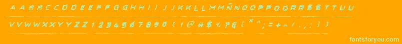 Secretfilesi Font – Green Fonts on Orange Background