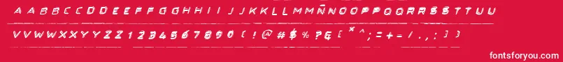 フォントSecretfilesi – 赤い背景に白い文字