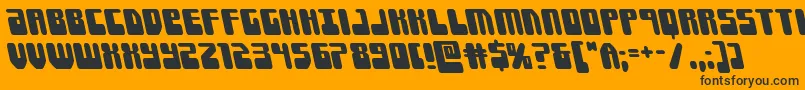 Forcemajeureleft Font – Black Fonts on Orange Background