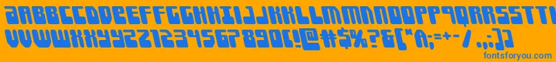 Forcemajeureleft Font – Blue Fonts on Orange Background