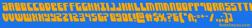 Forcemajeureleft Font – Orange Fonts on Blue Background