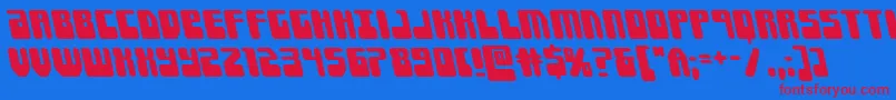 フォントForcemajeureleft – 赤い文字の青い背景
