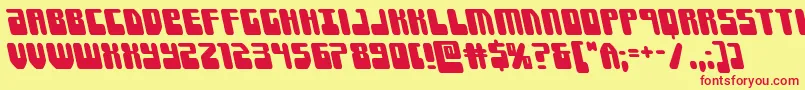 Forcemajeureleft-fontti – punaiset fontit keltaisella taustalla
