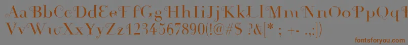 Rousseau Font – Brown Fonts on Gray Background