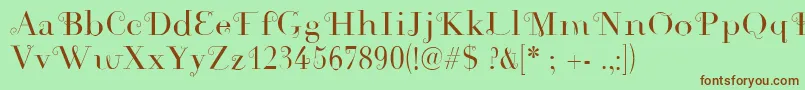 Rousseau Font – Brown Fonts on Green Background