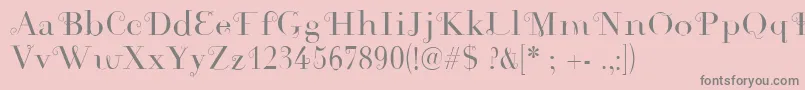 Rousseau Font – Gray Fonts on Pink Background