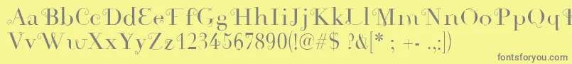 Rousseau Font – Gray Fonts on Yellow Background