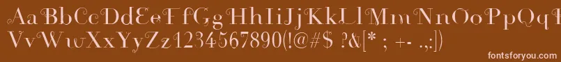 Rousseau Font – Pink Fonts on Brown Background