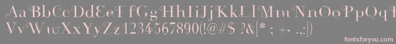 Rousseau Font – Pink Fonts on Gray Background