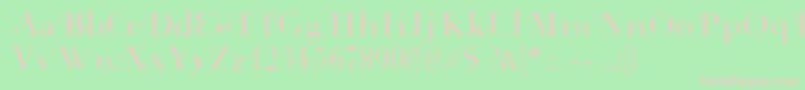 Rousseau Font – Pink Fonts on Green Background
