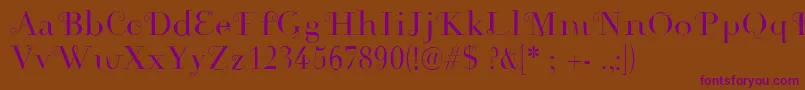 Rousseau Font – Purple Fonts on Brown Background