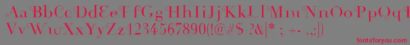 Rousseau Font – Red Fonts on Gray Background