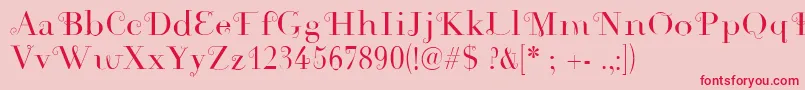 Rousseau Font – Red Fonts on Pink Background