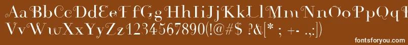 Rousseau Font – White Fonts on Brown Background