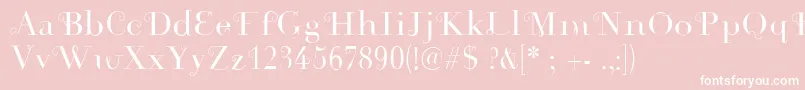 Rousseau Font – White Fonts on Pink Background