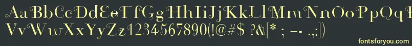 Rousseau Font – Yellow Fonts on Black Background