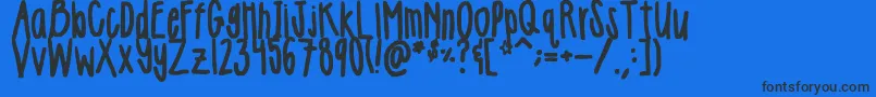 Girlie Font – Black Fonts on Blue Background
