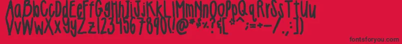 Girlie Font – Black Fonts on Red Background