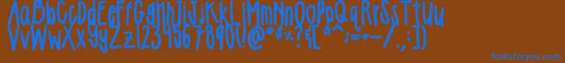 フォントGirlie – 茶色の背景に青い文字