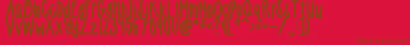 Girlie Font – Brown Fonts on Red Background