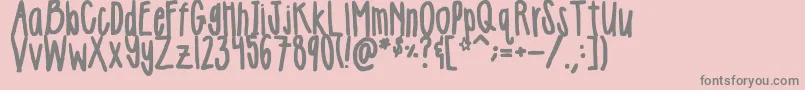 Girlie-Schriftart – Graue Schriften auf rosa Hintergrund