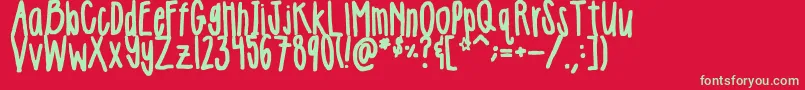 Girlie Font – Green Fonts on Red Background