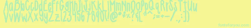 Girlie Font – Green Fonts on Yellow Background