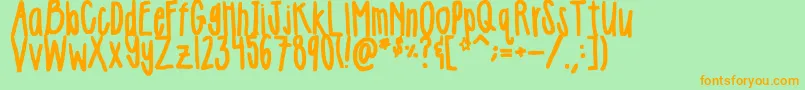 Шрифт Girlie – оранжевые шрифты на зелёном фоне