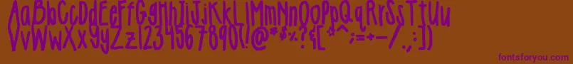 Girlie Font – Purple Fonts on Brown Background