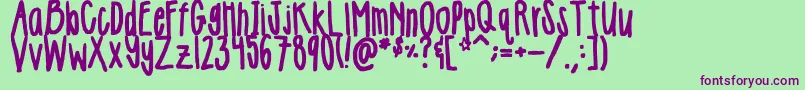 Girlie Font – Purple Fonts on Green Background