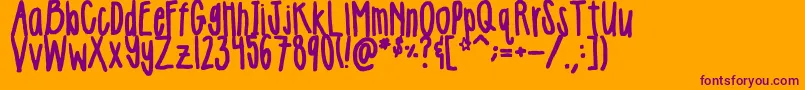 Girlie Font – Purple Fonts on Orange Background