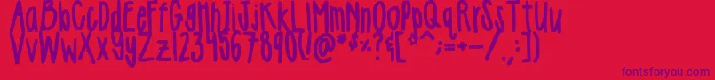 Girlie Font – Purple Fonts on Red Background