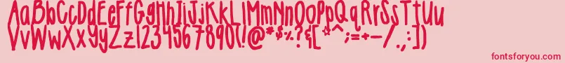 Girlie Font – Red Fonts on Pink Background