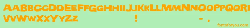 TeenageDelinquent Font – Orange Fonts on Green Background