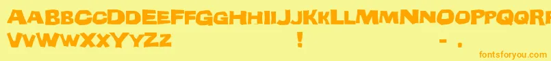 TeenageDelinquent Font – Orange Fonts on Yellow Background