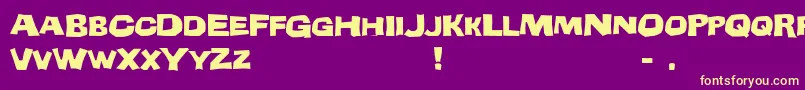 TeenageDelinquent Font – Yellow Fonts on Purple Background