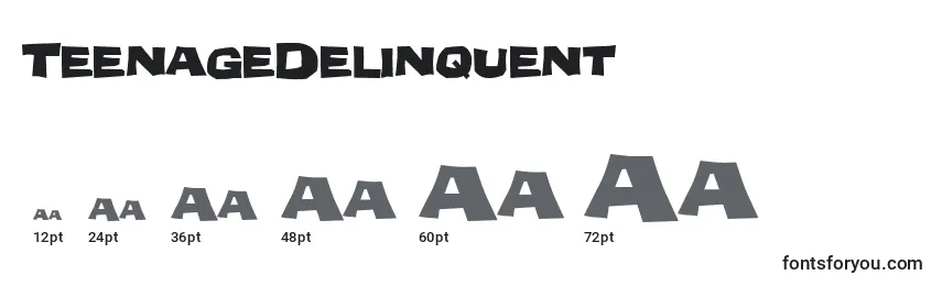 TeenageDelinquent Font Sizes