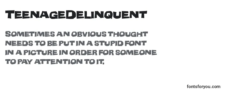 Review of the TeenageDelinquent Font