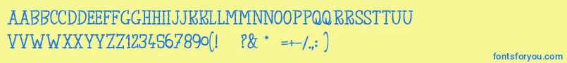 TheKingOfLostTowel Font – Blue Fonts on Yellow Background