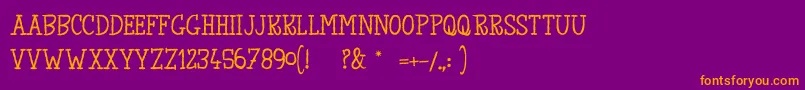 TheKingOfLostTowel Font – Orange Fonts on Purple Background