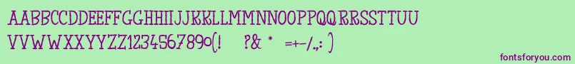 TheKingOfLostTowel Font – Purple Fonts on Green Background