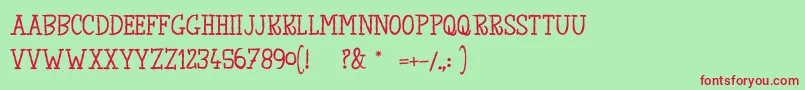 TheKingOfLostTowel Font – Red Fonts on Green Background