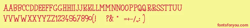 TheKingOfLostTowel Font – Red Fonts on Yellow Background