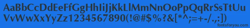 Optimab Font – Black Fonts on Blue Background