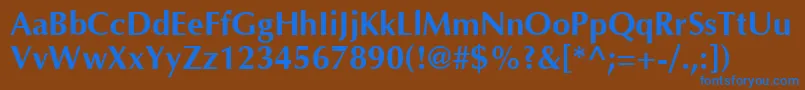 Optimab Font – Blue Fonts on Brown Background