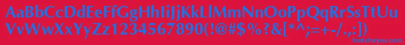 フォントOptimab – 赤い背景に青い文字