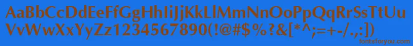 Optimab Font – Brown Fonts on Blue Background