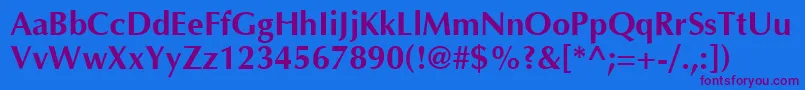 Шрифт Optimab – фиолетовые шрифты на синем фоне