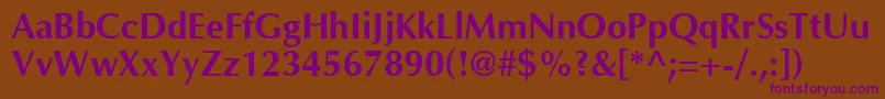 Optimab Font – Purple Fonts on Brown Background